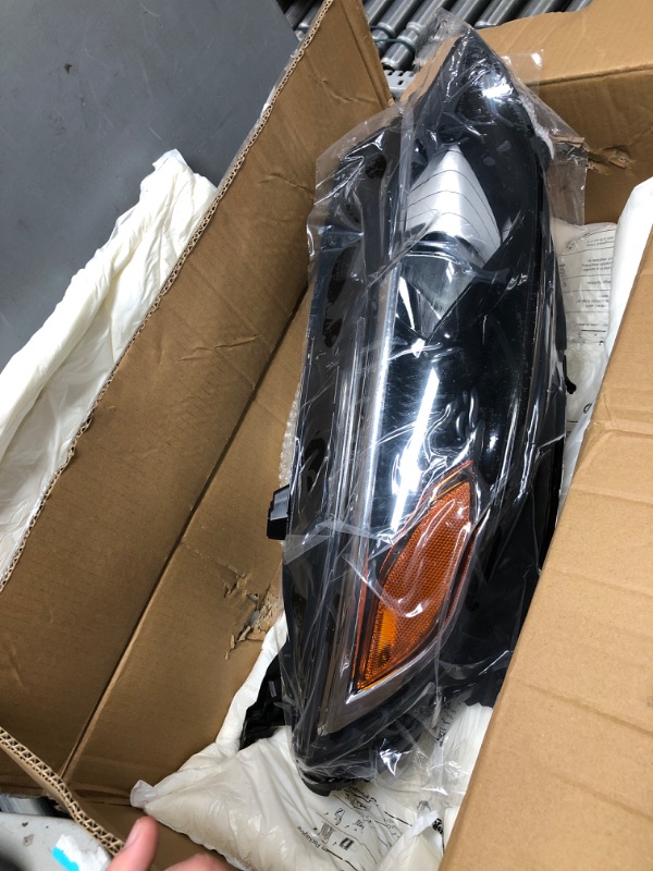 Photo 2 of  Headlight Assembly, Black Headlights Replacement Compatible with 2019-2021 Malibu Amber Reflector Clear Lens Color