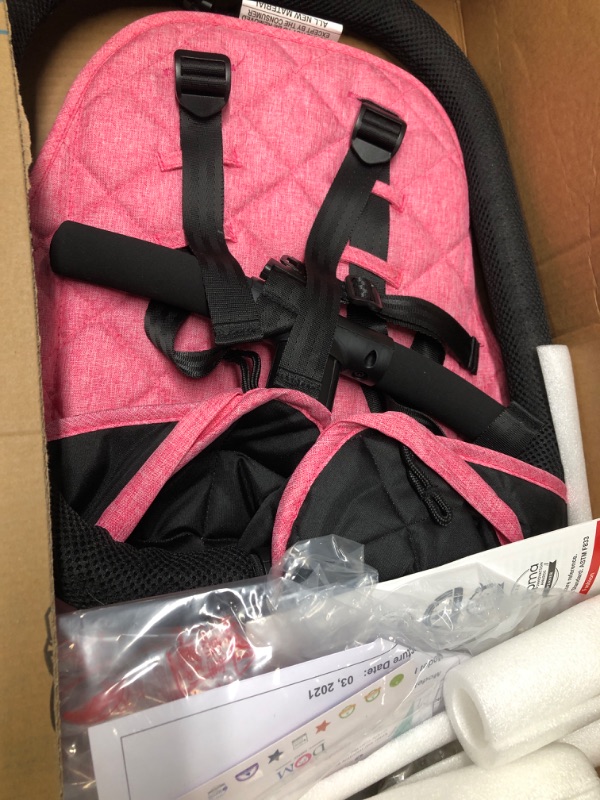 Photo 2 of Dream On Me Lightweight and Compact Coast Rider Stroller with One Hand Easy Fold, Adjustable Handles and Soft Ride Wheels, Pink