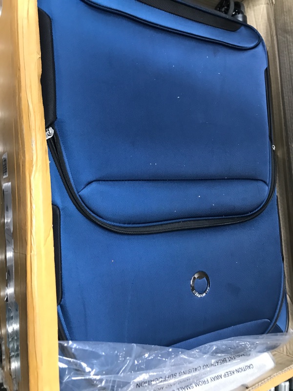 Photo 1 of **NONREFUNDABLE**FOR PARTS OR REPAIR**SEE NOTES**
****STOCK IMAGE FOR SAMPLE****
2 PIECE - DELSEY Paris Sky Max 2.0 Softside Expandable Luggage with Spinner Wheels, Blue, 2 Pc SET Blue 28" & 22"