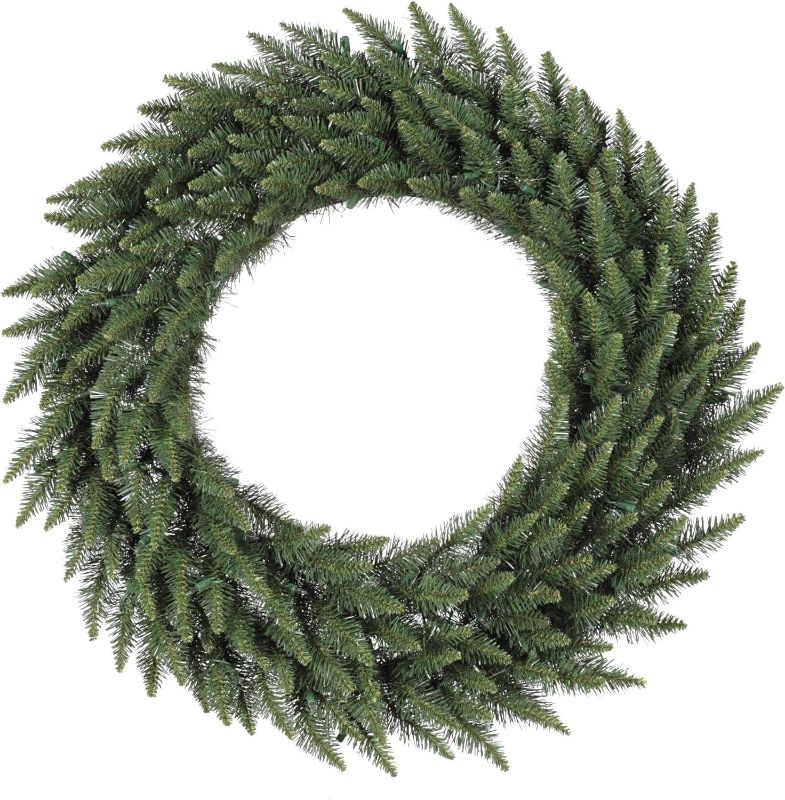 Photo 1 of (READ NOTES) Vickerman Unlit Frosted Bellevue Alpine Artificial Christmas Wreath, 36-Inch

