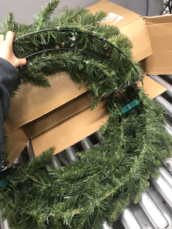 Photo 3 of (READ NOTES) Vickerman Unlit Frosted Bellevue Alpine Artificial Christmas Wreath, 36-Inch
