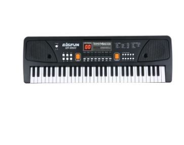 Photo 1 of BIGFUN 61 Keys USB Electronic Organ Kids Electric Piano with Microphone Black Digital Electronic Keyboard with LED Display Built-in Stereo Speakers with 16 Tones 10 Rhythms 6 Demo Songs 8 P
