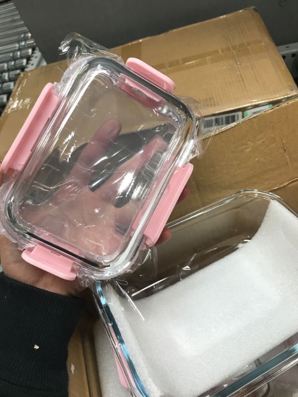 Photo 3 of 10 PCS SET OF PINK GLASS STORAGE FOOD CONTAINER 