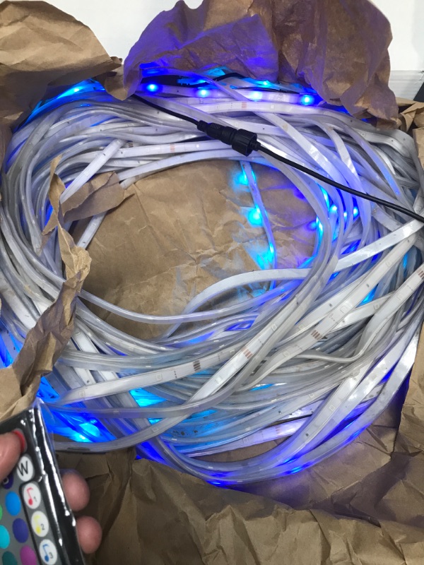 Photo 2 of 200ft Outdoor LED Strip Lights Waterproof 1 Roll,IP68 Outside Led Light Strips Waterproof with App and Remote,Music Sync RGB Exterior Led Rope Lights with Self Adhesive Back for Deck,Balcony,Pool