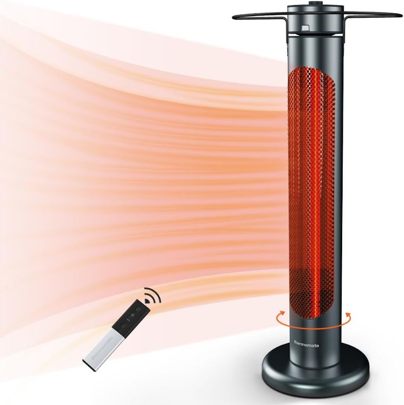 Photo 1 of ***FOR PARTS - NONFUNCTIONAL - DOES NOT POWER ON - NONREFUNDABLE***
Outdoor Electric Patio Heater, Haimmy 42in Infrared Heater with Remote, 9 Heat Levels