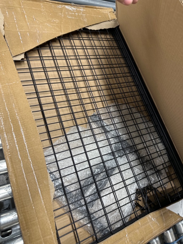 Photo 1 of Cathyeen 6' x 2' Wire Grid Panel Wire Wall Grid Display Rack for Craft Shows with T-Base Floorstanding Sturdy Thickened Frame Art Show Display Panels Gridwall Panel Tower with 10 Pcs Hooks Black