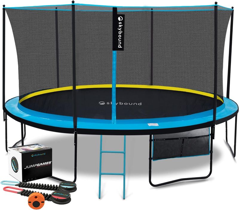 Photo 1 of (NET ONLY)SkyBound Trampoline 10FT 12FT 14FT Trampoline for Kids and Adults - Free Jump Game & APP - Kids Trampoline with Ladder - Outdoor Recreational Trampolines with Enclosure - Straight Poles Backyard Fun
