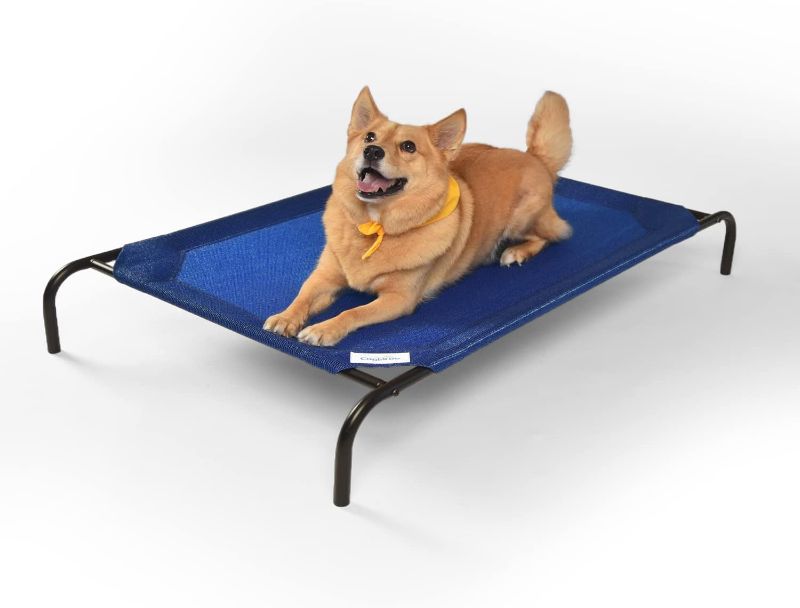 Photo 1 of Coolaroo The Original Cooling Elevated Dog Bed, Indoor and Outdoor, Large, Aquatic Blue
