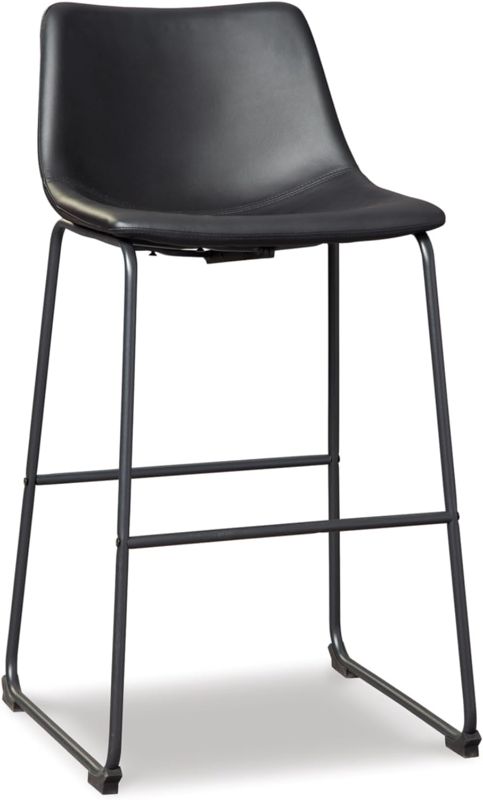 Photo 1 of Signature Design by Ashley Centiar Urban Industrial 28.75" Pub Height Bucket Seat Barstool, 2 Count, Black
