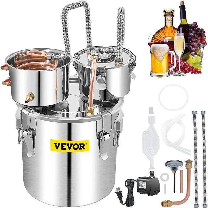 Photo 1 of *MISSING PIECES*
VEVOR Alcohol Still, 13.2Gal / 50L Stainless Steel Water Alcohol Distiller Copper Tube Home Brewing Kit 