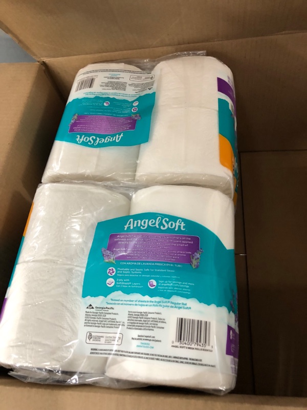 Photo 2 of 2 COUNTS OF Angel Soft® Toilet Paper with Fresh Lavender Scent, 8 Mega Rolls = 32 Regular Rolls, 2-Ply Bath Tissue, 320 Sheets (Pack of 8)