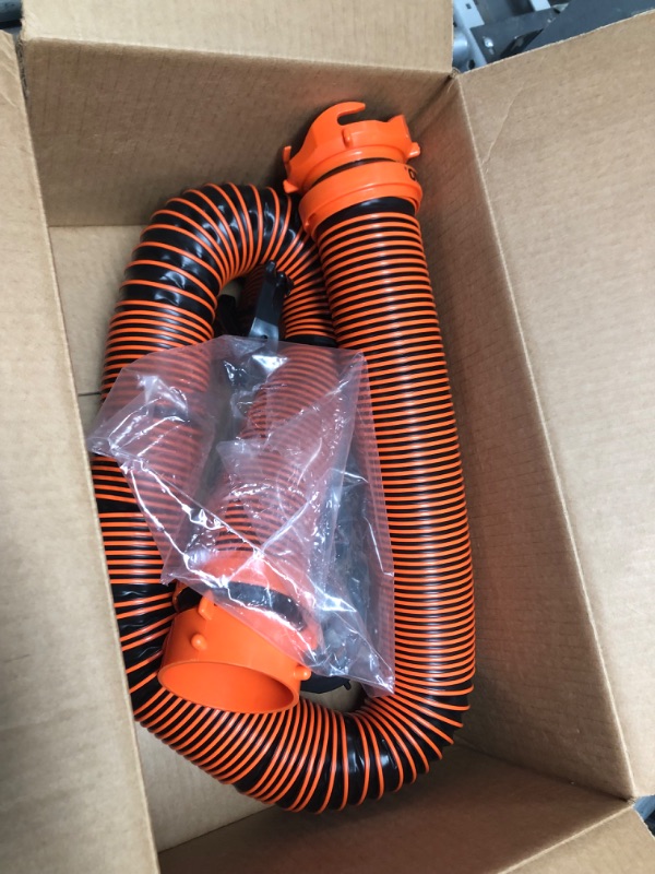 Photo 2 of Camco 21012 RhinoEXTREME 20ft RV Sewer Hose Kit | Includes Swivel Fitting and Translucent Elbow with 4-in-1 Dump Station Fitting | Storage Caps Included 20' Sewer Hose Kit Ships In Own Container