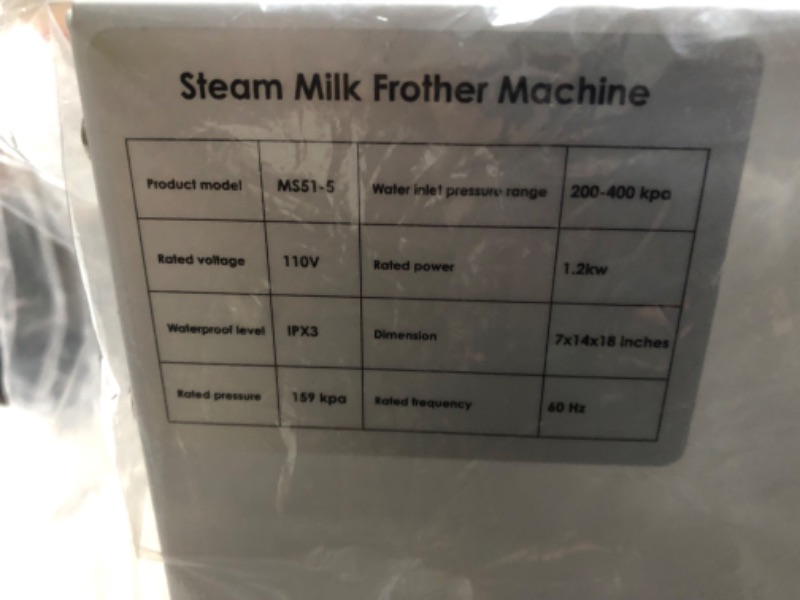 Photo 3 of **READ NOTES BELOW**Moonshan Commercial Steam Milk Frother 