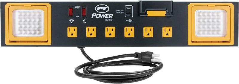 Photo 1 of ***SEE NOTES***Performance Tool W2279 Commercial Grade Power Station with 6 Outlets, 2 USB Ports, Built-In Cradle, and LED Lights, Ideal for Workshops and Garages
