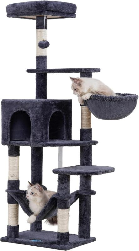 Photo 1 of ***STOCK IMAGE FOR SAMPLE***
Hey-brother Cat Tree Condo with 63 inch Middle Cat Tower with Scratching Board, Luxury Condo, Cat Tower with Padded Plush Perch and Cozy Basket