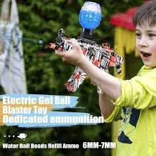 Photo 2 of Electric with Gel Ball Blaster-MP5,Splatter Blaster Ball,with 35000+ Drops and Goggles,Outdoor Yard Activities Shooting Game,Ages 12+ red