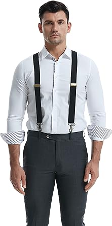 Photo 1 of Grade Code Suspenders for Men, with Heavy Duty Clip Wide X-Back for Work