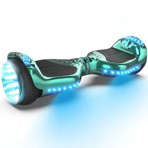 Photo 1 of HOVERSTAR Crystal Light Wheel Hoverboard, 6.5 inch New Version Bluetooth Hover Board, Chrome and Design Color Self-Balance Electric Scooter
