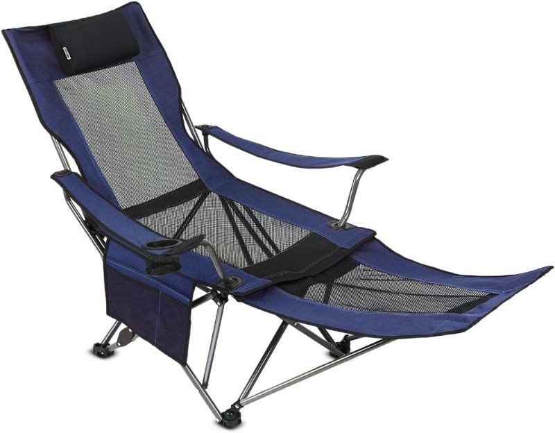 Photo 1 of 
OUTDOOR LIVING SUNTIME Camping Folding Portable Mesh Chair with Removabel Footrest
Color:Dark Blue