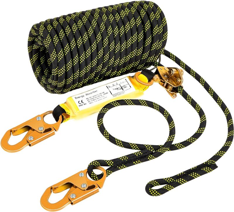 Photo 1 of 
VEVOR Vertical Lifeline Assembly, Fall Protection Rope, Polyester Roofing Rope, CE Compliant Fall Arrest Protection Equipment with Alloy Steel Rope Grab,...
Size:50 FT
Style:Rope