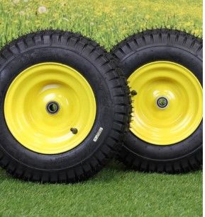 Photo 1 of 16X6.50-8 TIRES & WHEELS 4 PLY FOR LAWN & GARDEN MOWER TURF TIRES .75" BEARING (SET OF 2)
