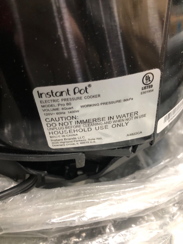 Photo 3 of [FOR PARTS, READ NOTES]
Instant Pot Pro 10-in-1 Pressure Cooker, Slow Cooker, Rice/Grain Cooker, Steamer, Sauté, Sous Vide, Yogurt Maker, Sterilizer, and Warmer NONREFUNDABLE