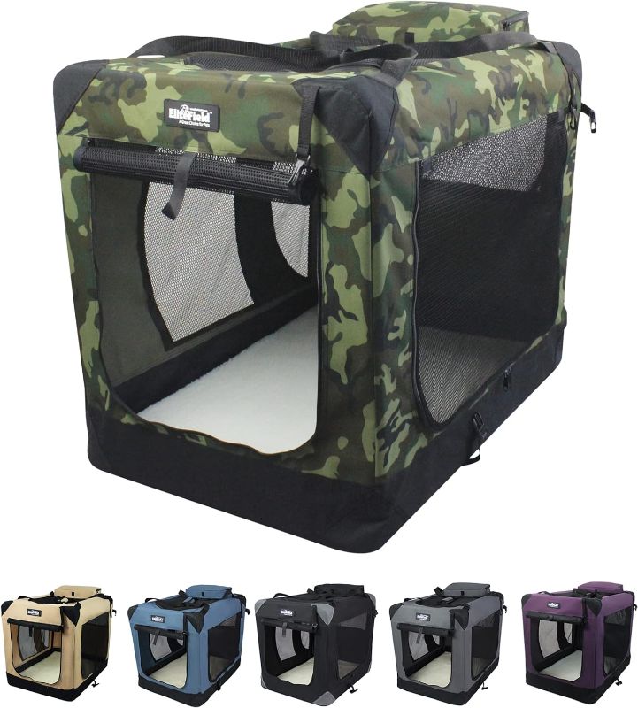 Photo 1 of 
EliteField 3-Door Folding Soft Dog Crate with Carrying Bag and Fleece Bed (2 Year Warranty), Indoor & Outdoor Pet Home (36" L x 24" W x 28"...
Size:36"L x 24"W x 28"H
Color:Camo