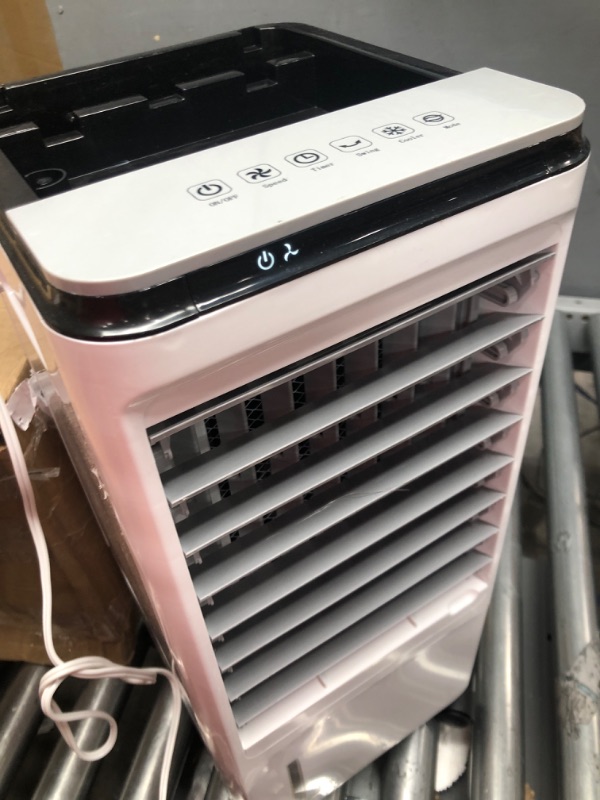 Photo 2 of **MISSING REMOTE AND ICE PACKS**  Cozzyben Air Conditioner Portable for Room, 3-IN-1 Evaporative Air Cooler, Windowless Ac Fan for Bedroom Indoor 1.85 Gal Water Tank, 3 Speeds, 80°Oscillation, Remote Control, 1-7H Timer & 4 Ice Pack