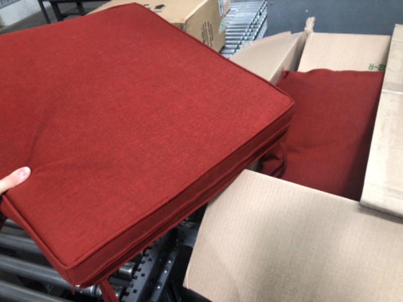 Photo 1 of 2 Count Red Love Seat Cushions- 1 Bottom and 1 Back/Pillow