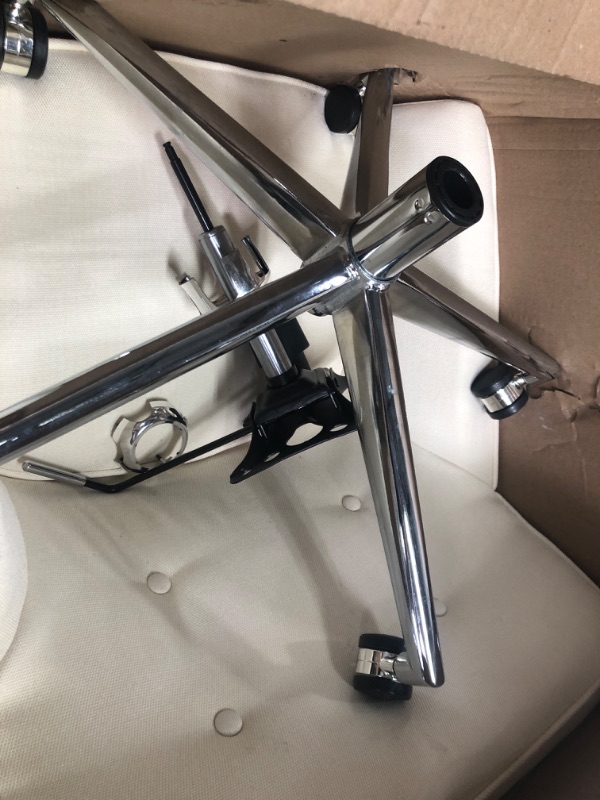Photo 1 of Height Adjustable Wheeled Comfort Chair- Off White 