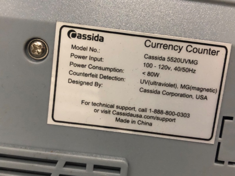 Photo 2 of Cassida 5520 UV/MG - USA Money Counter with ValuCount, UV/MG/IR Counterfeit Detection, Add and Batch Modes - Large LCD Display & Fast Counting Speed 1,300 Notes/Minute UV/MG Counterfeit Detection Detection