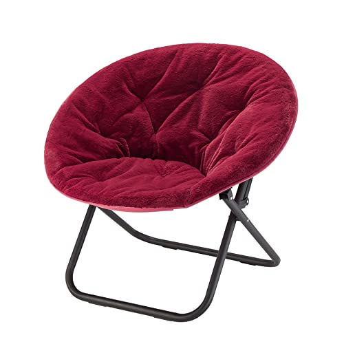 Photo 1 of  Urban Shop Faux Fur Saucer Chair, Wine
