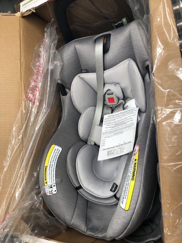 Photo 2 of Chicco KeyFit® 35 Zip ClearTex® Infant Car Seat and Base, Rear-Facing Seat for Infants 4-35 lbs, Infant Head and Body Support, Zip-Open Privacy Shield, Compatible with Chicco Strollers | Ash/Grey KeyFit 35 With Zip Privacy Shield Ash