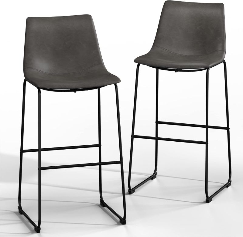 Photo 1 of 
NicBex Retro Bar Stools Crazy-Horse Leather with Metal Legs Barstools, Lounge Kitchen Island Bar Stools, Set of 2, (Black Color) (A-GE17022-USSU014)
Size:Bar Stools, Set of 2