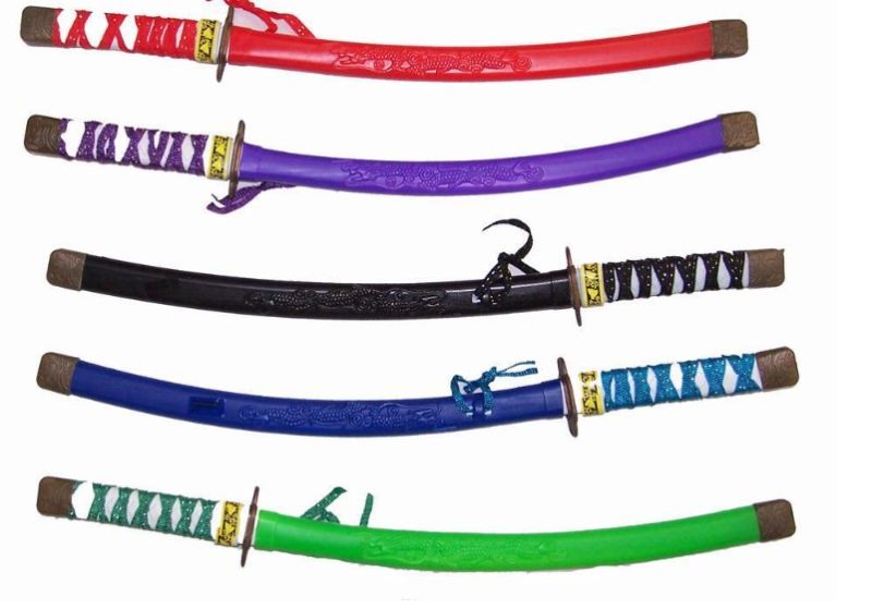 Photo 1 of  3 SWORDS   ASST COLOR PLASTIC DRAGON NINJA SWORDS play toy swords