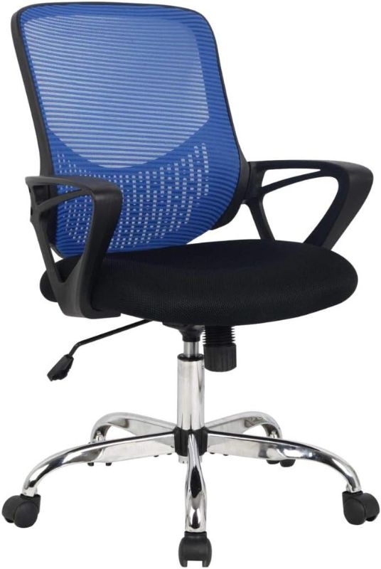 Photo 1 of *******UNKNOWN IF COMPLETE**************
Hodedah Mid Back Mesh Office Chair with Adjustable Height, Blue
