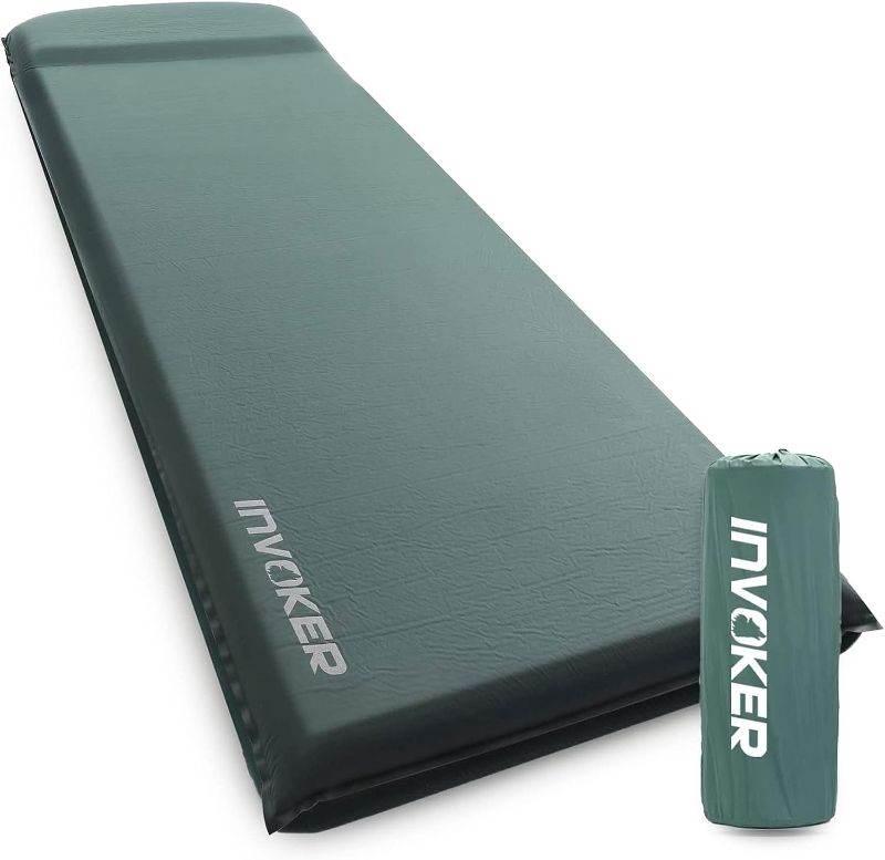 Photo 1 of 
INVOKER Camping Sleeping Pad 3'' UltraThick Memory Foam Self Inflating Camping Mat with Pillow Fast Inflating in 25s for Backpacking Traveling...
Color:Green