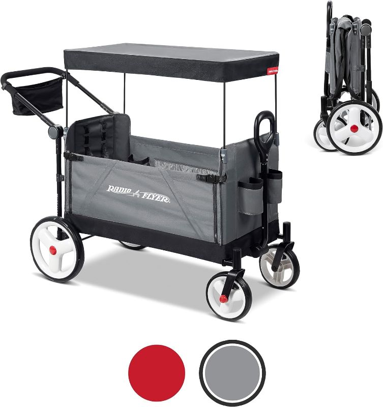 Photo 1 of 
Radio Flyer City Luxe Stroll ‘N Wagon, Grey with Parent Caddy and Internal Storage Pockets, for 1+ Years (Amazon Exclusive)
Color:Gray