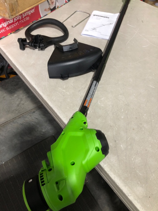 Photo 2 of * used * see images * no battery * 
Greenworks 24V 10" Cordless TORQDRIVE™ String Trimmer, Tool Only
