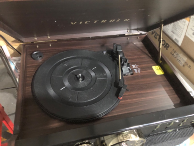 Photo 3 of * Radio Knob is broken. Radio dial is cracked *
The Empire 6-in-1 Wood Record Player