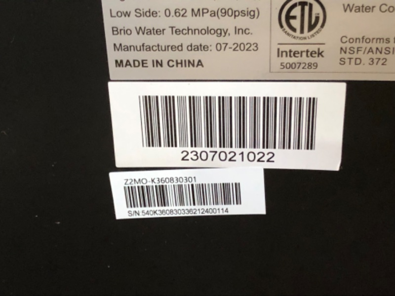Photo 4 of ***NOT FUNCTIONAL - NONREFUNDABLE - FOR PARTS - SEE NOTES***
Brio Bottom Load Water Cooler Dispenser with Hot, Cold and Room Temperature Water, 3 to 5 Gallon Capacity