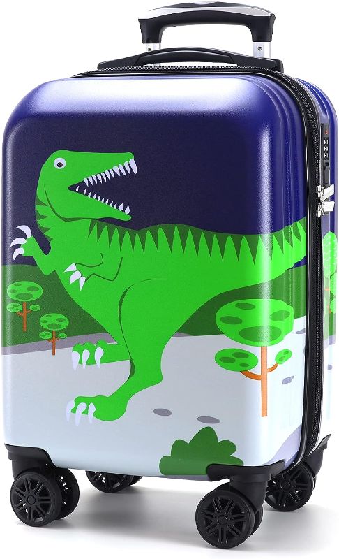 Photo 1 of GURHODVO Kids Luggage for boys suitcase with spinner wheels Carry On hard shell Trolley case lightweight travel toys Dinosaur 18