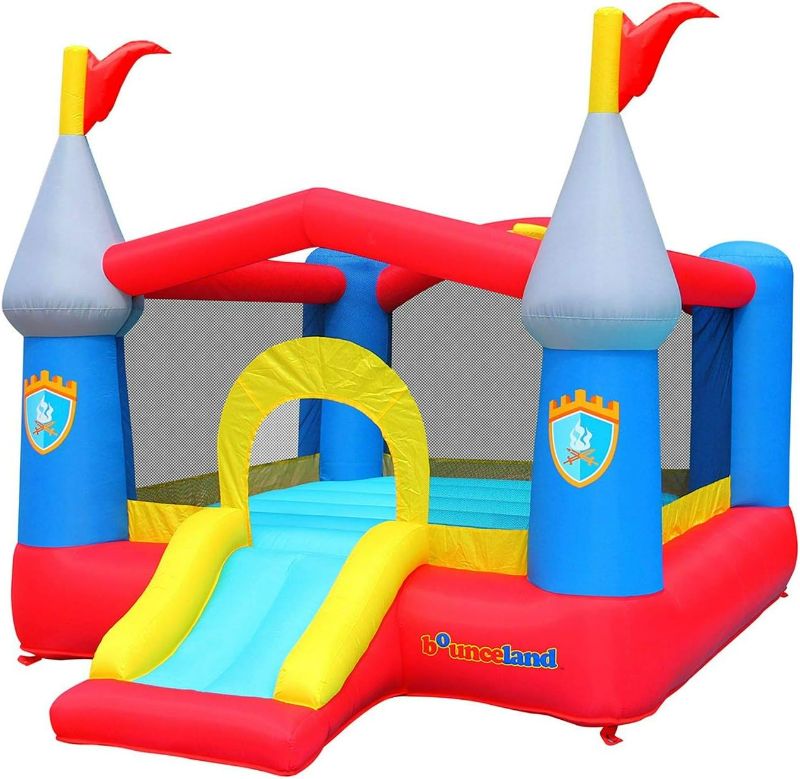 Photo 1 of ***USED - UNABLE TO TEST - MIGHT BE MISSING PARTS***
Bounceland Bounce House Castle with Basketball Hoop Inflatable Bouncer, 12 ft x 9 ft x 7 ft H
