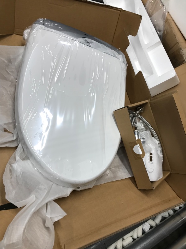 Photo 2 of 
LEIVI Smart Bidet Toilet Seat with Wireless Remote and Side Panel, Multiple Spray Modes, Adjustable Heated Seat, Warm Water and Air Dryer, Auto LED...
Color:Silver
Item Shape:Elongated