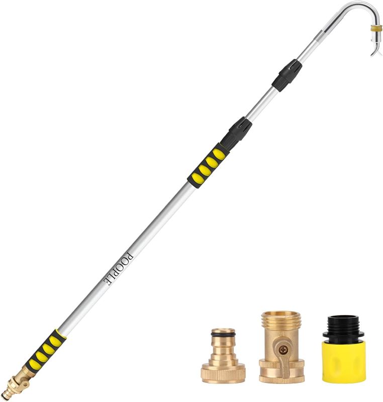 Photo 1 of  12FT Telescopic Gutter Cleaning Tools from the Ground, Rain Gutter Cleaners Tool with Hose Copper Attachment, Long Reach Gutter Cleaner Wand with Extension Pole
