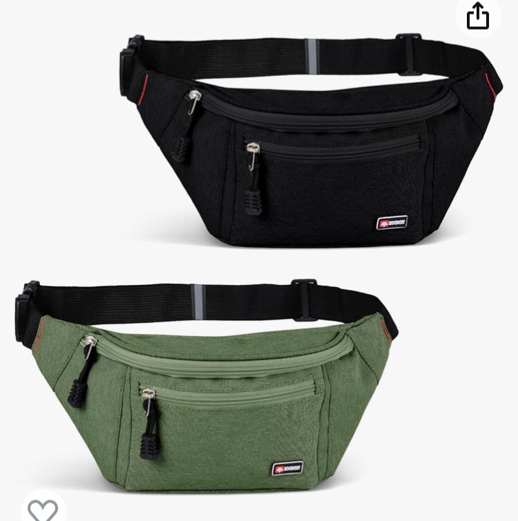 Photo 1 of 2 Packs Fanny Packs for Women and Men, Water Resistant Crossbody Waist Bag with Adjustable Belt, Large Capacity Bum Bag for Traveling Hiking Cycling