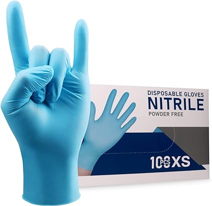 Photo 1 of Bundle of 2 Wostar Nitrile Disposable Gloves Powder & Latex Free 4mil Touch Screen Disposable Non-Sterile Nitrile Exam Gloves XS