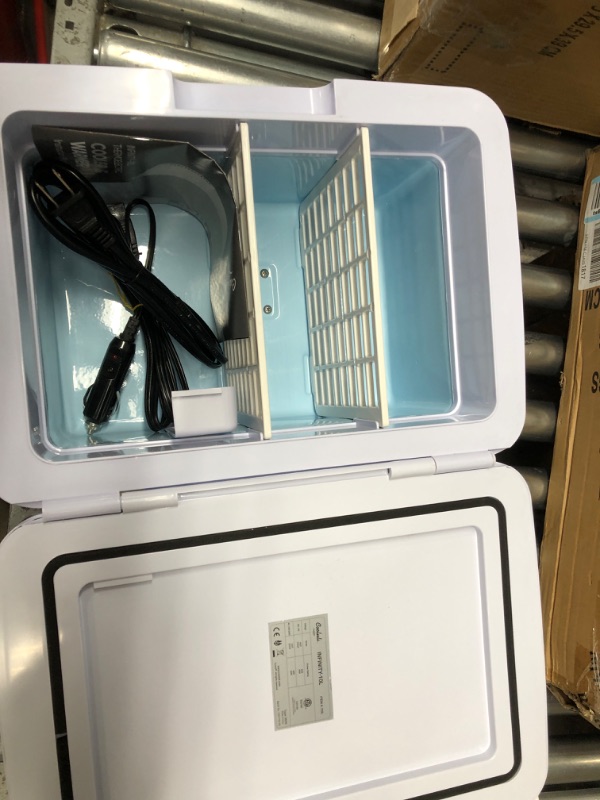 Photo 3 of ***see notes- stock photo & actual product may not be identical***Cooluli 10L Mini Fridge for Bedroom - Car, Office Desk & College Dorm Room - 12v Portable Cooler & Warmer for Food, Drinks, Skincare, Beauty & Makeup - AC/DC Small Refrigerator with Glass F