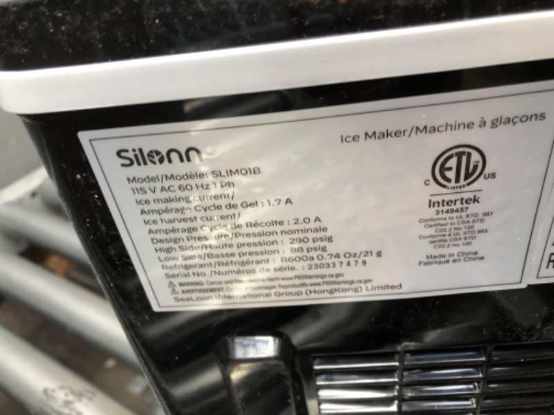 Photo 3 of Countertop Ice Maker Machine - Silonn 9 Cubes Ready in 6 Mins, 26lbs in 24Hrs, Self-Cleaning Ice Machine with Ice Scoop and Basket
