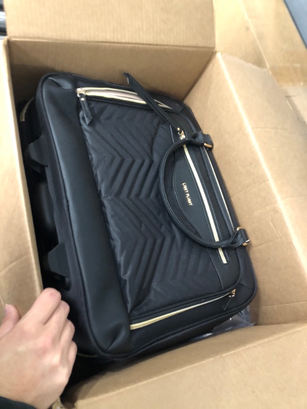 Photo 1 of LIGHT FLIGHT Rolling Laptop Bag 17.3 inch Rolling Briefcase for Women Computer Bag with Wheels Rolling Laptop Case Water-resistant Overnight Roller Bag for Carry on Travel Work Business, Black Black 17.3 Inch